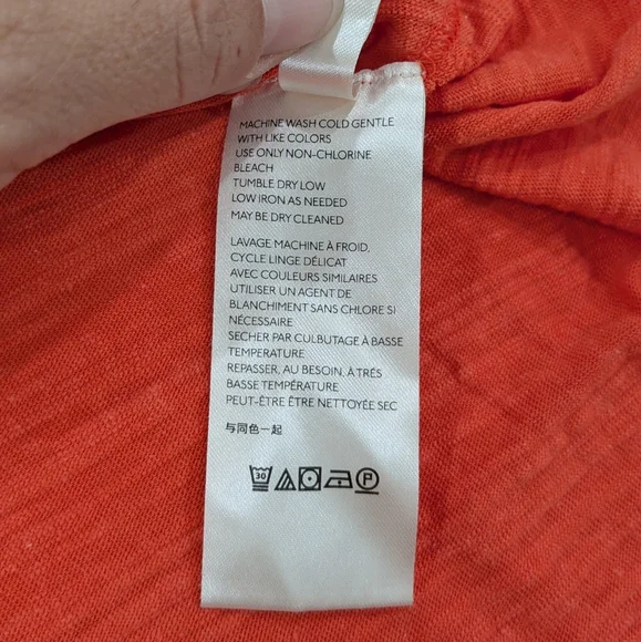 We The Free Women Coral Orange Top Tee T-Shirt Short Cap Sleeve Casual Summer M - Picture 8 of 9